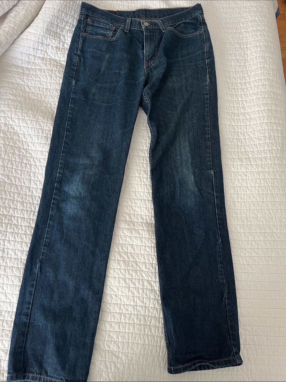 Levi's Men's Straight Jeans in Dark Blue Denim